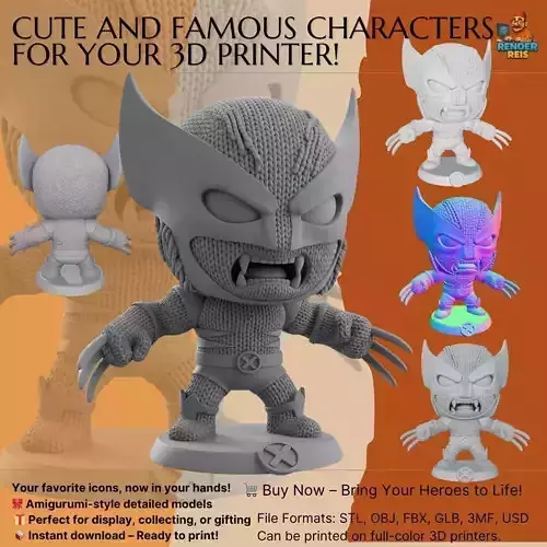 Wolverine Knit Figure The Clawed Hero Reimagined 3D model