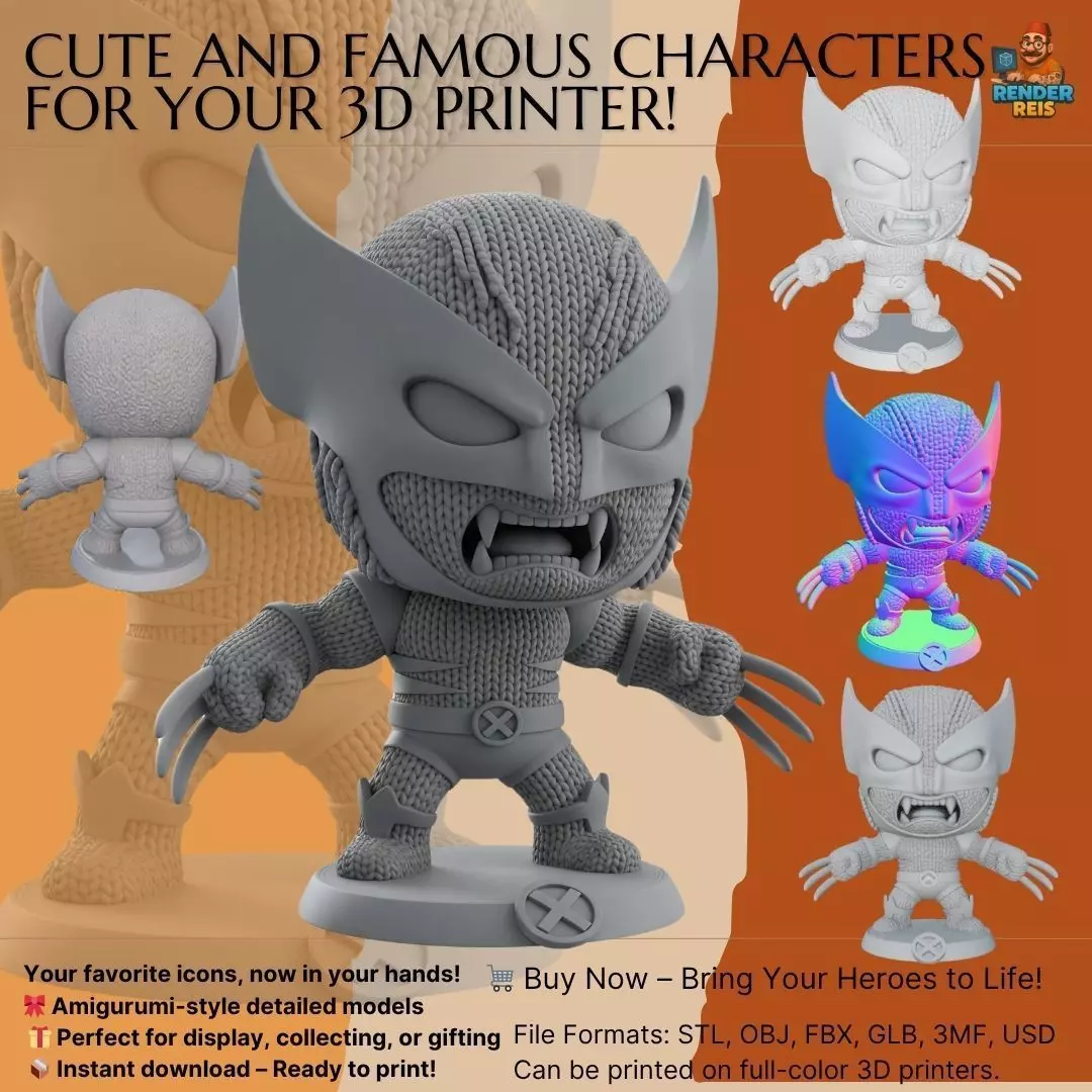 Wolverine Knit Figure The Clawed Hero Reimagined 3D model_0