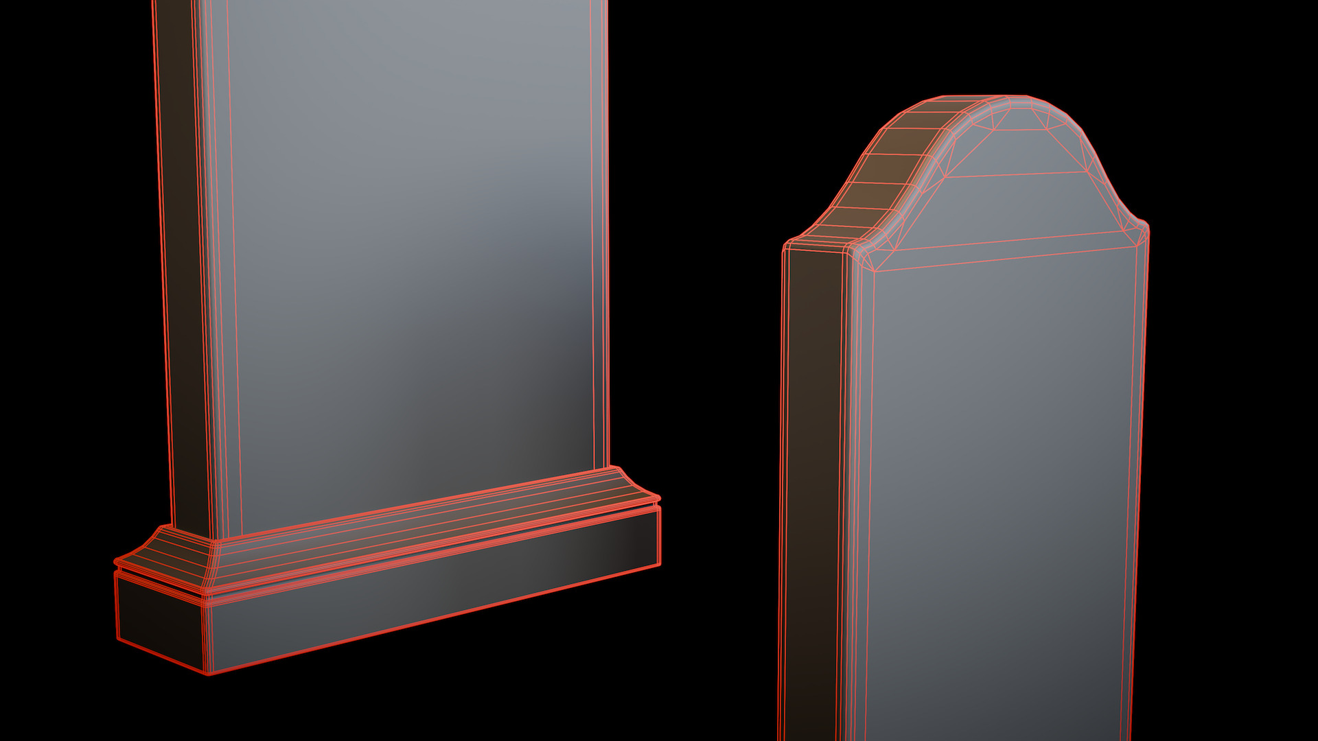 Rounded Shouldered Tombstone Low-poly 3D model_5
