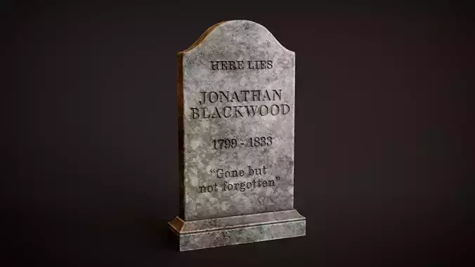 Rounded Shouldered Tombstone Low-poly 3D model Rounded Shouldered Tombstone Low-poly 3D model