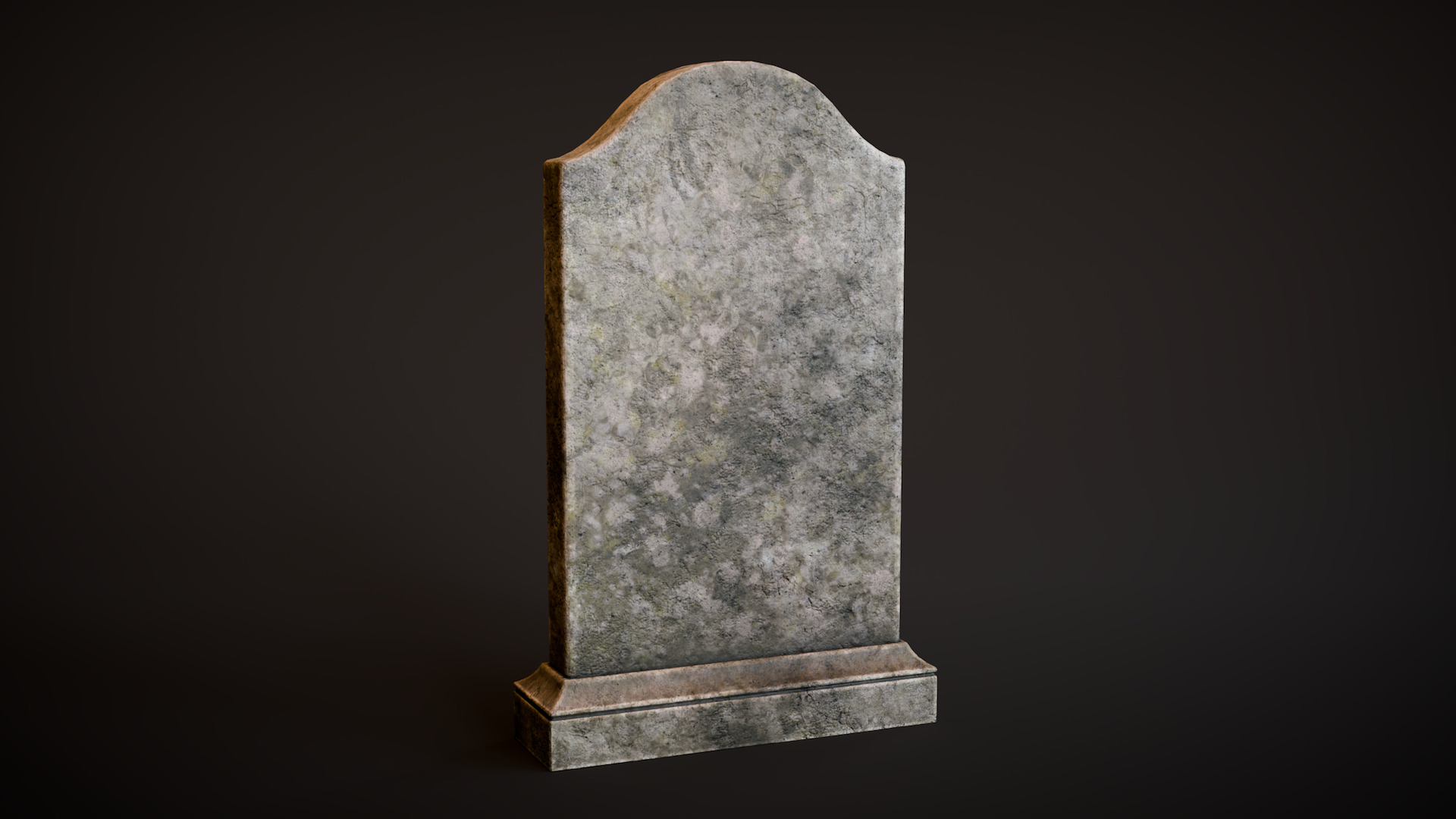 Rounded Shouldered Tombstone Low-poly 3D model_2