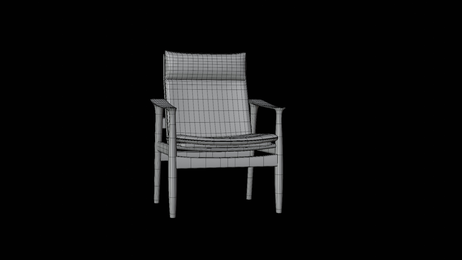 minimalist walnut armchair 3D model 3D model_5