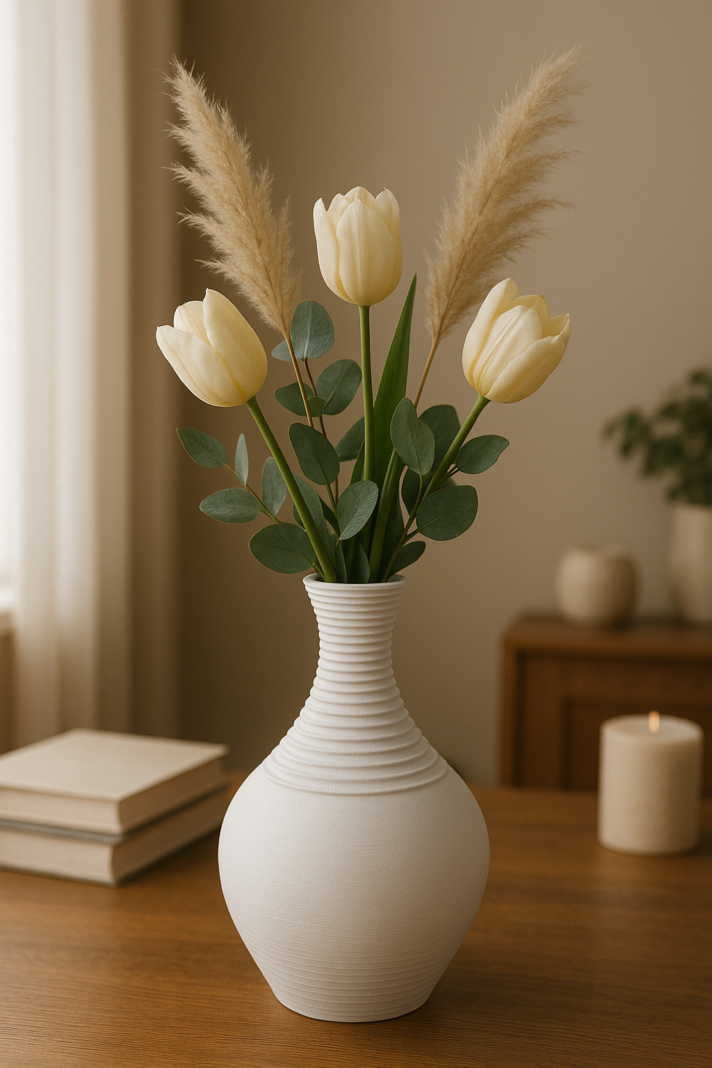 Textured Elegance Printable Vases Set - Commercial Use 3D print model_2
