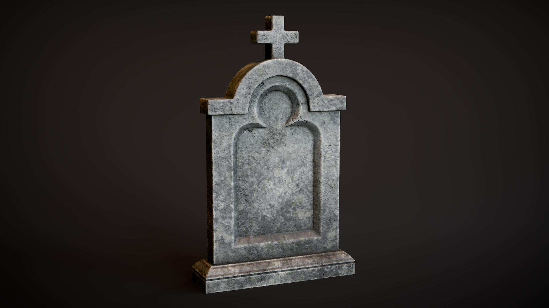Stepped Arch Tombstone Low-poly 3D model_2