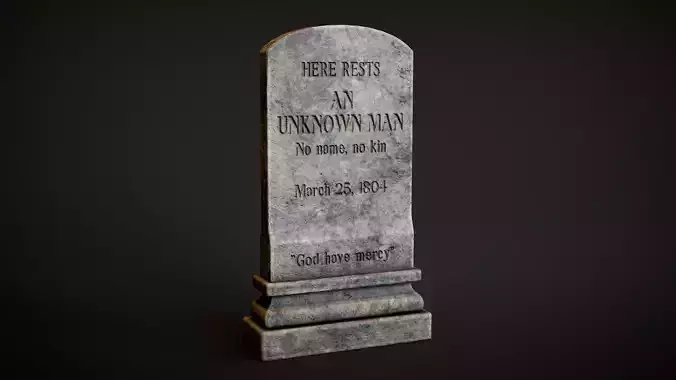 Rounded Top Tombstone Low-poly 3D model