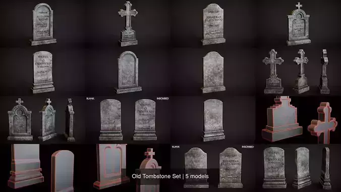Old Tombstone Set
