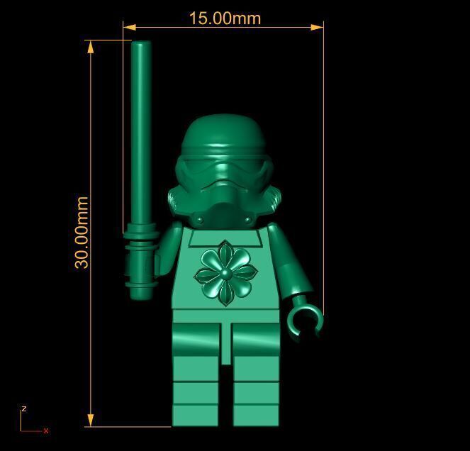 Galactic fighter character 3D print model_3