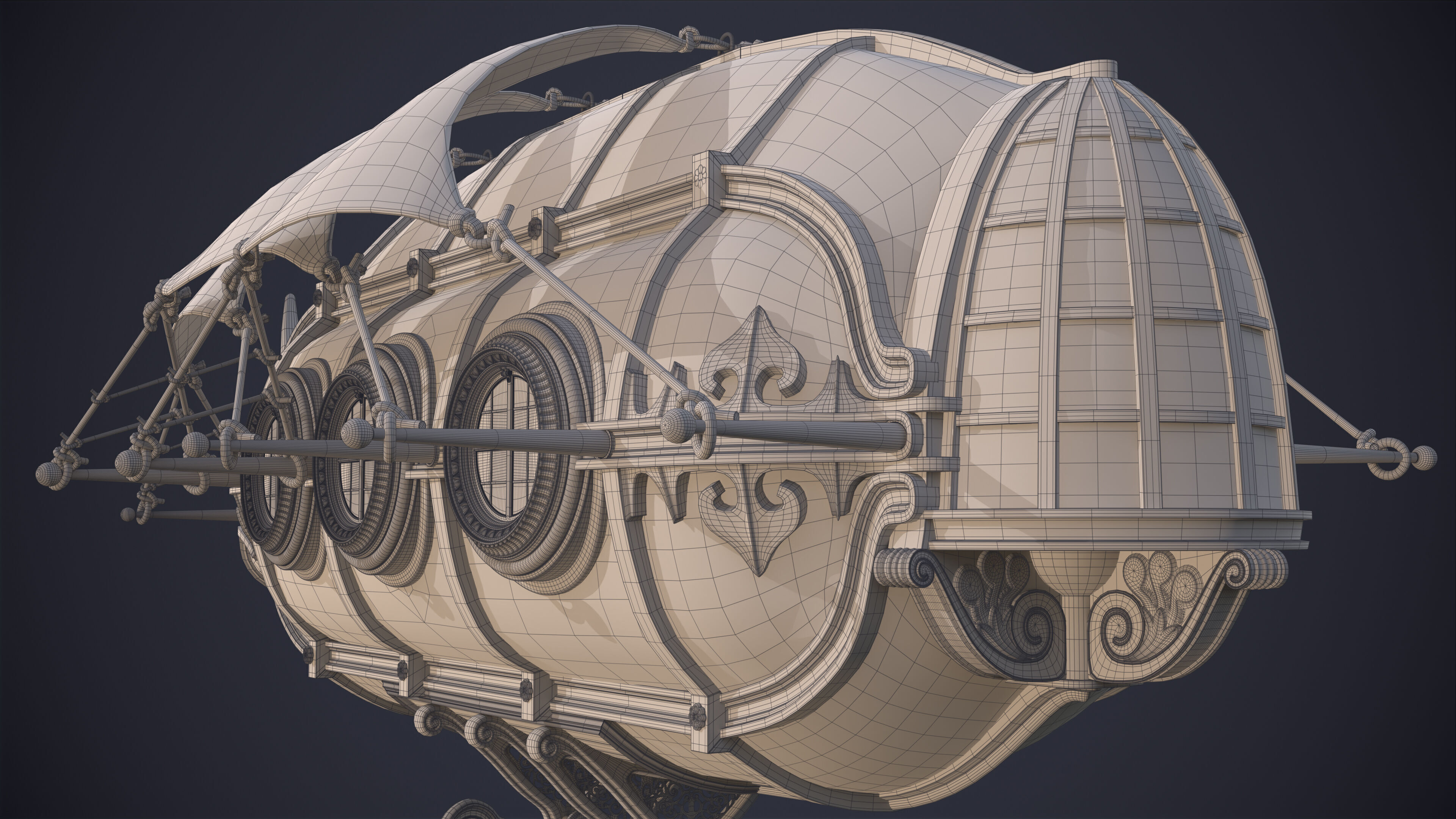 Airship Steampunk Rhinoceros 3D model_22