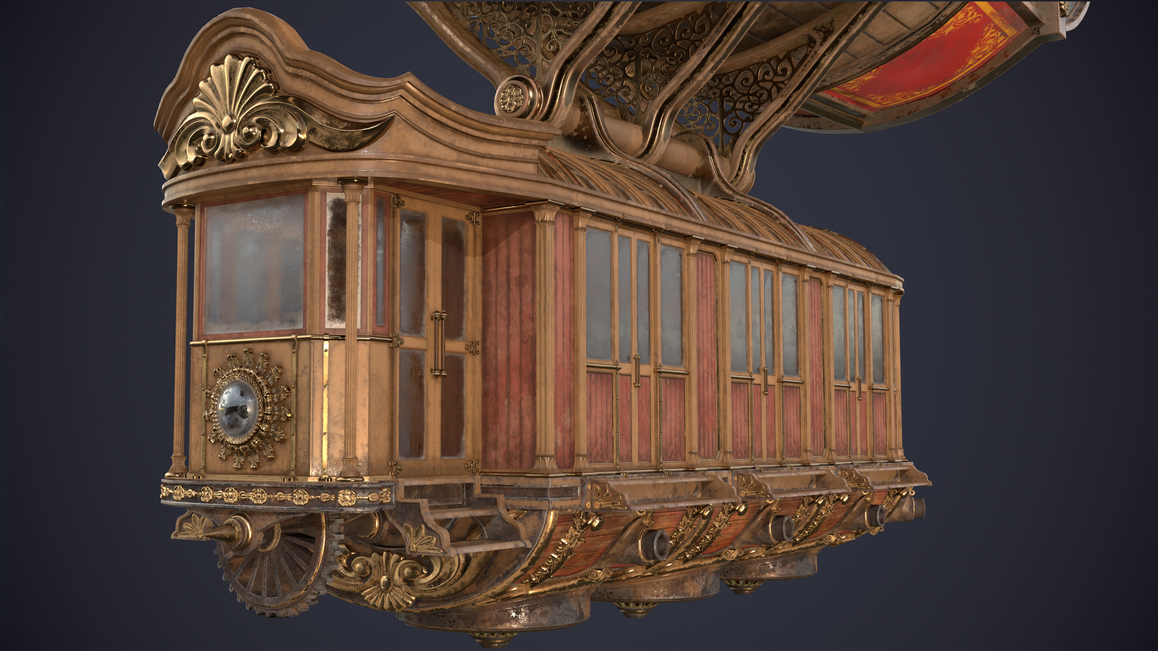 Airship Steampunk Rhinoceros 3D model_7