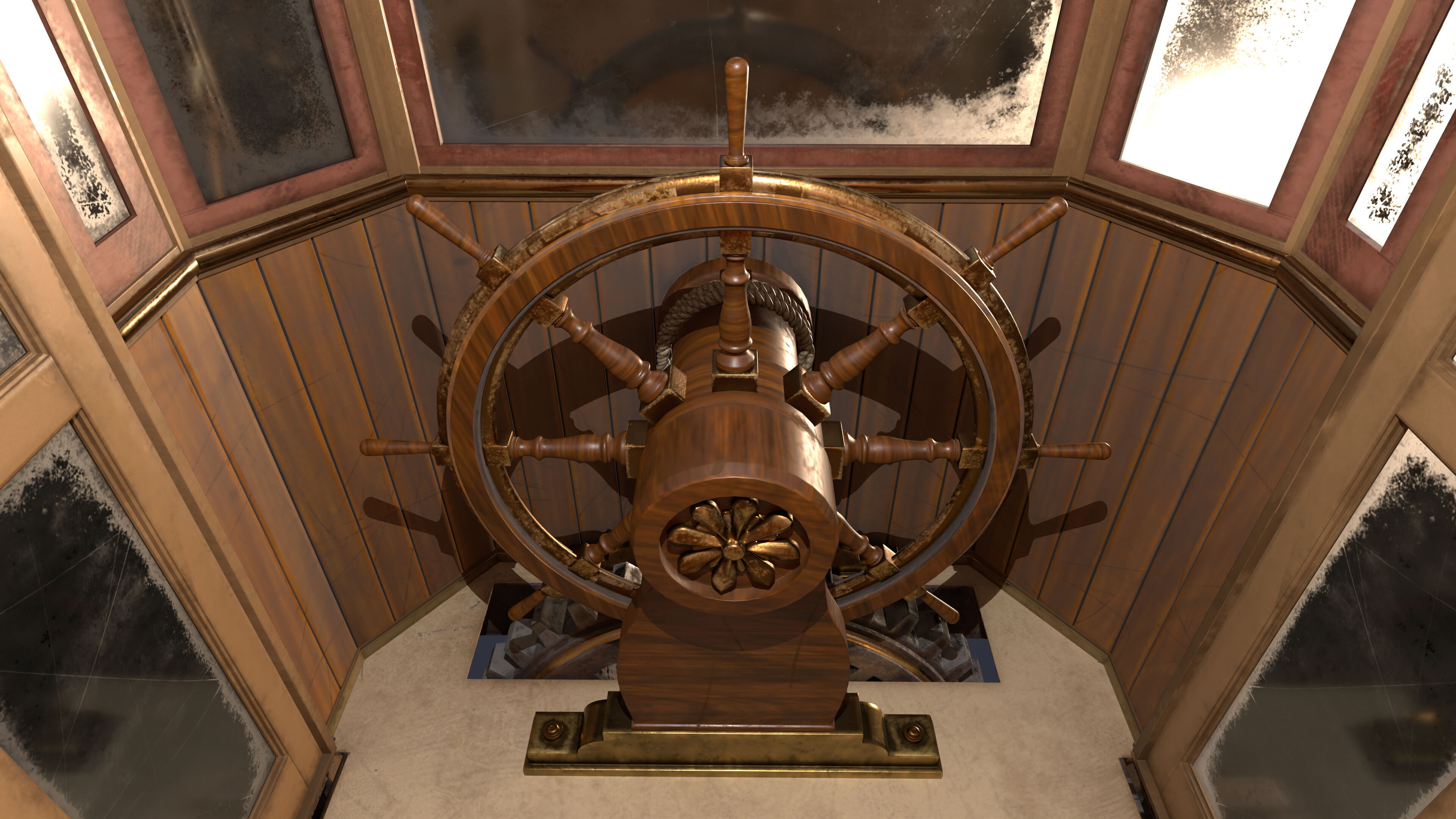 Airship Steampunk Rhinoceros 3D model_17