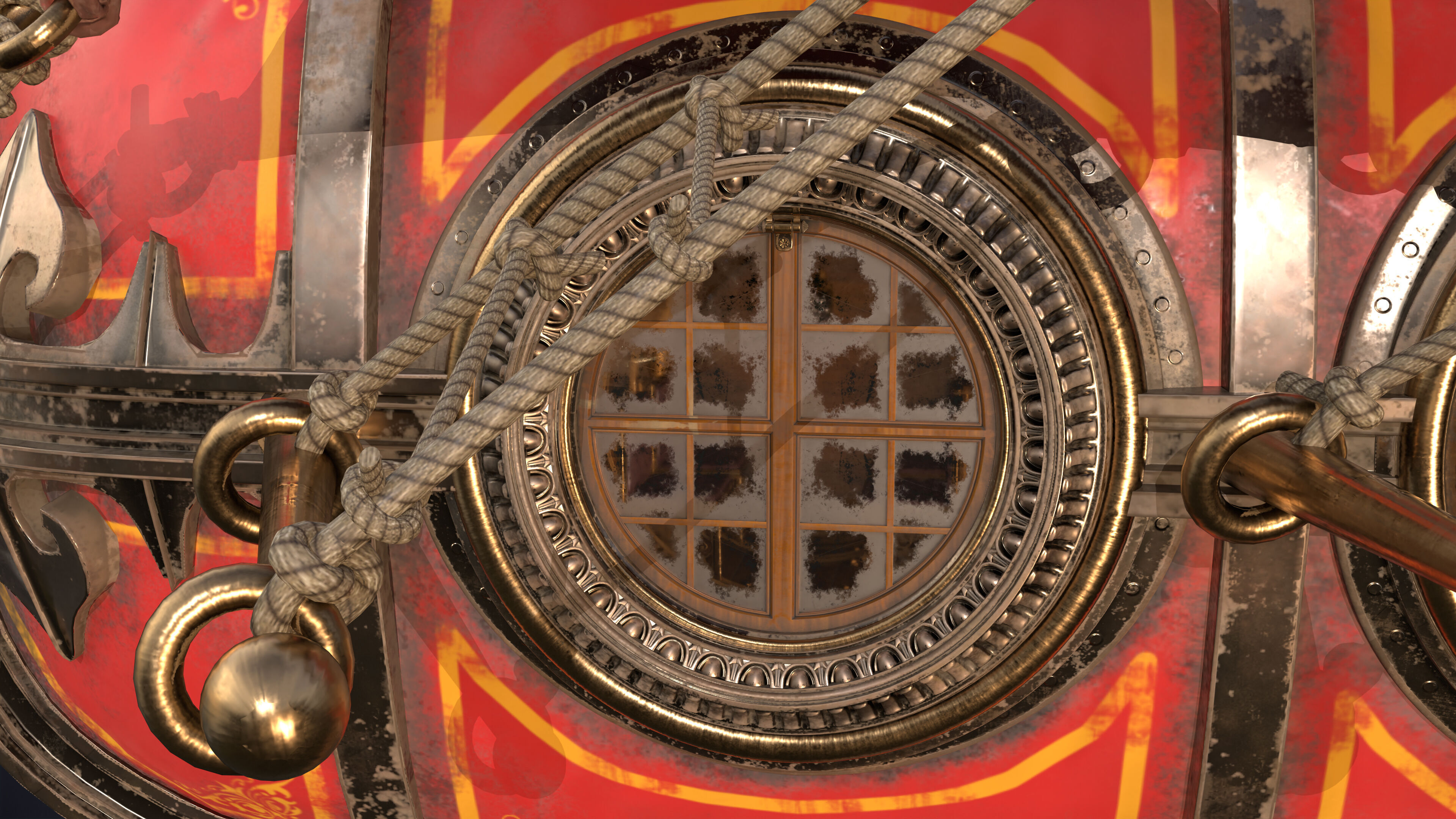 Airship Steampunk Rhinoceros 3D model_13