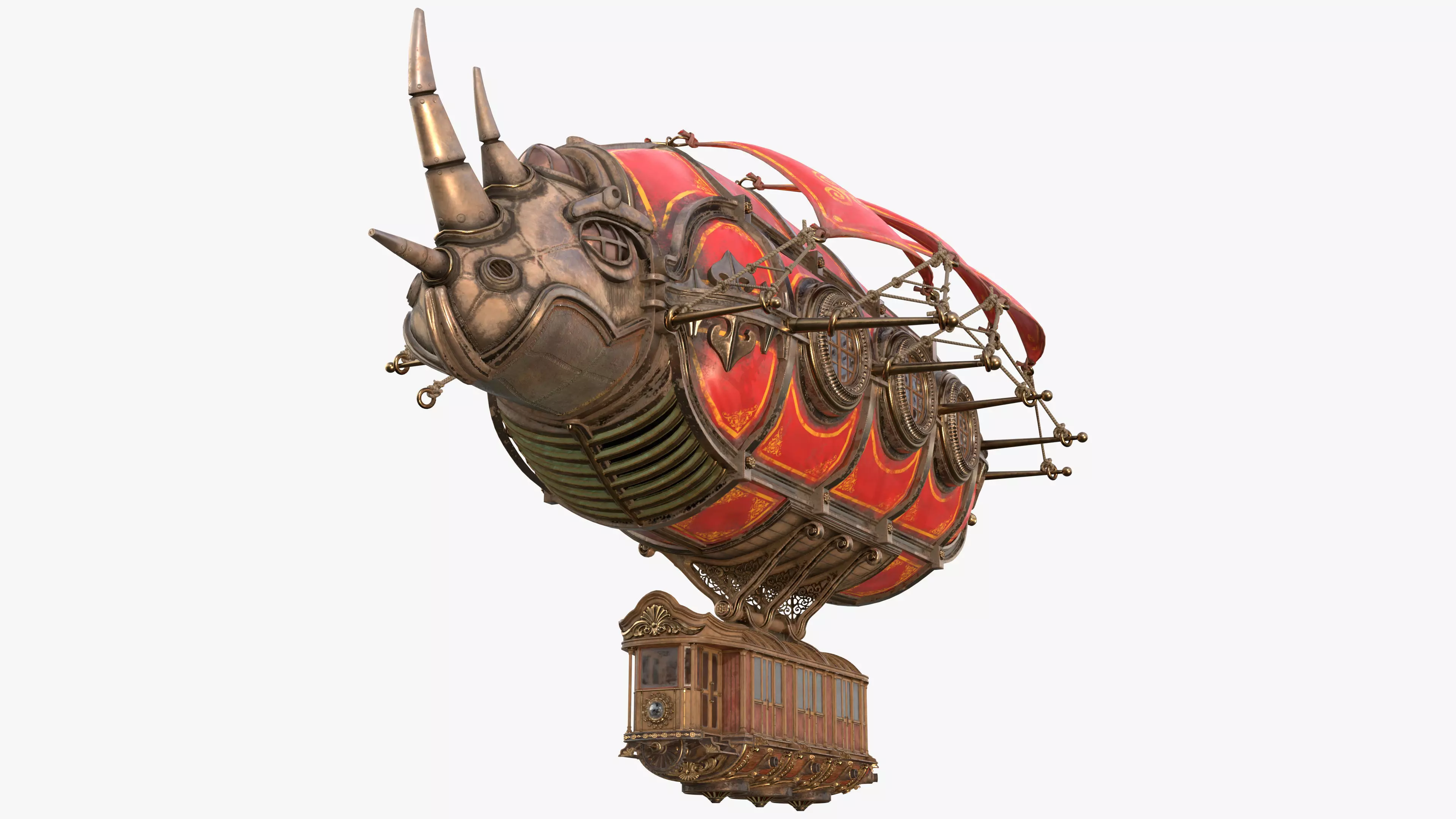Airship Steampunk Rhinoceros 3D model_0