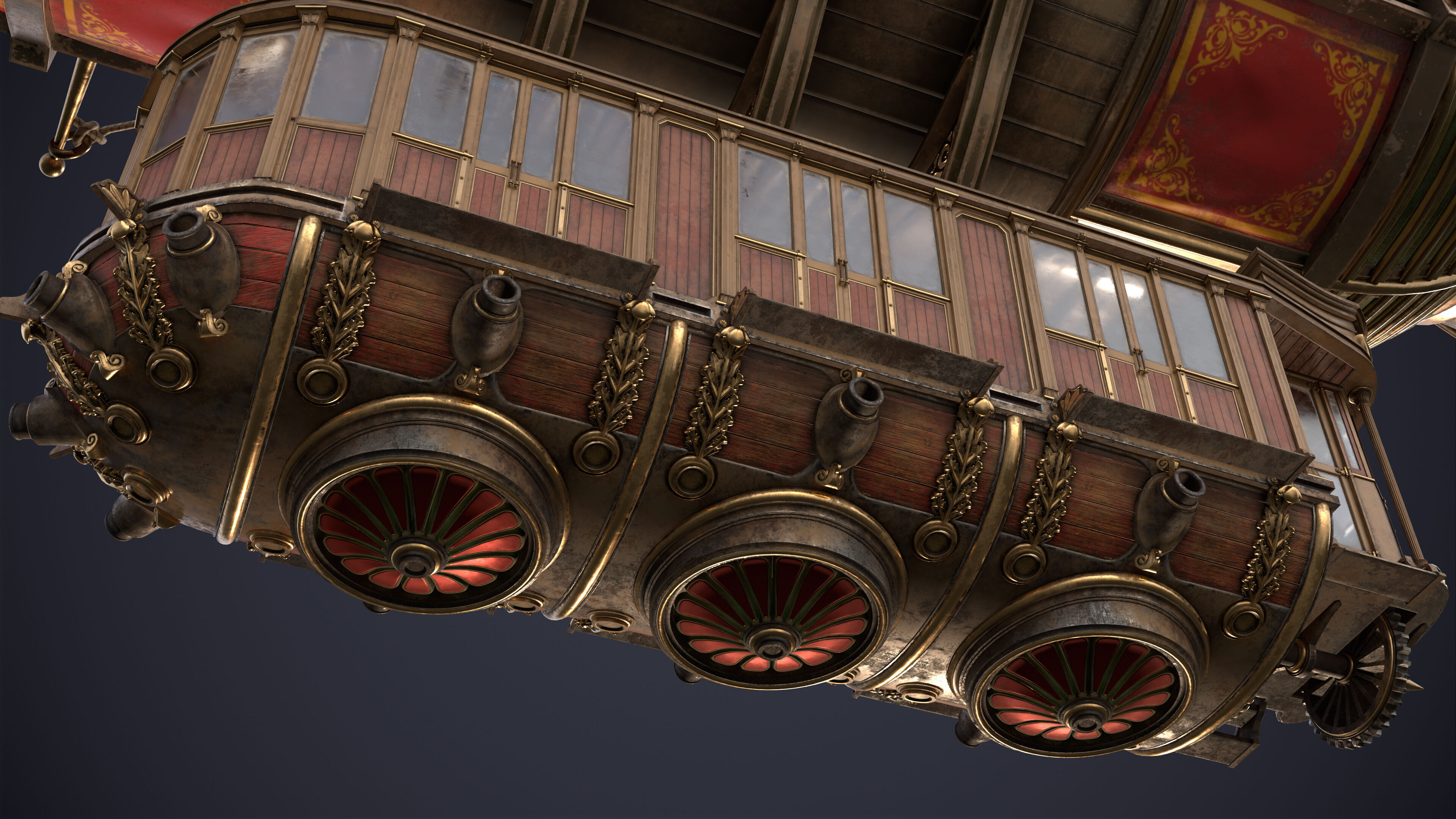 Airship Steampunk Rhinoceros 3D model_10