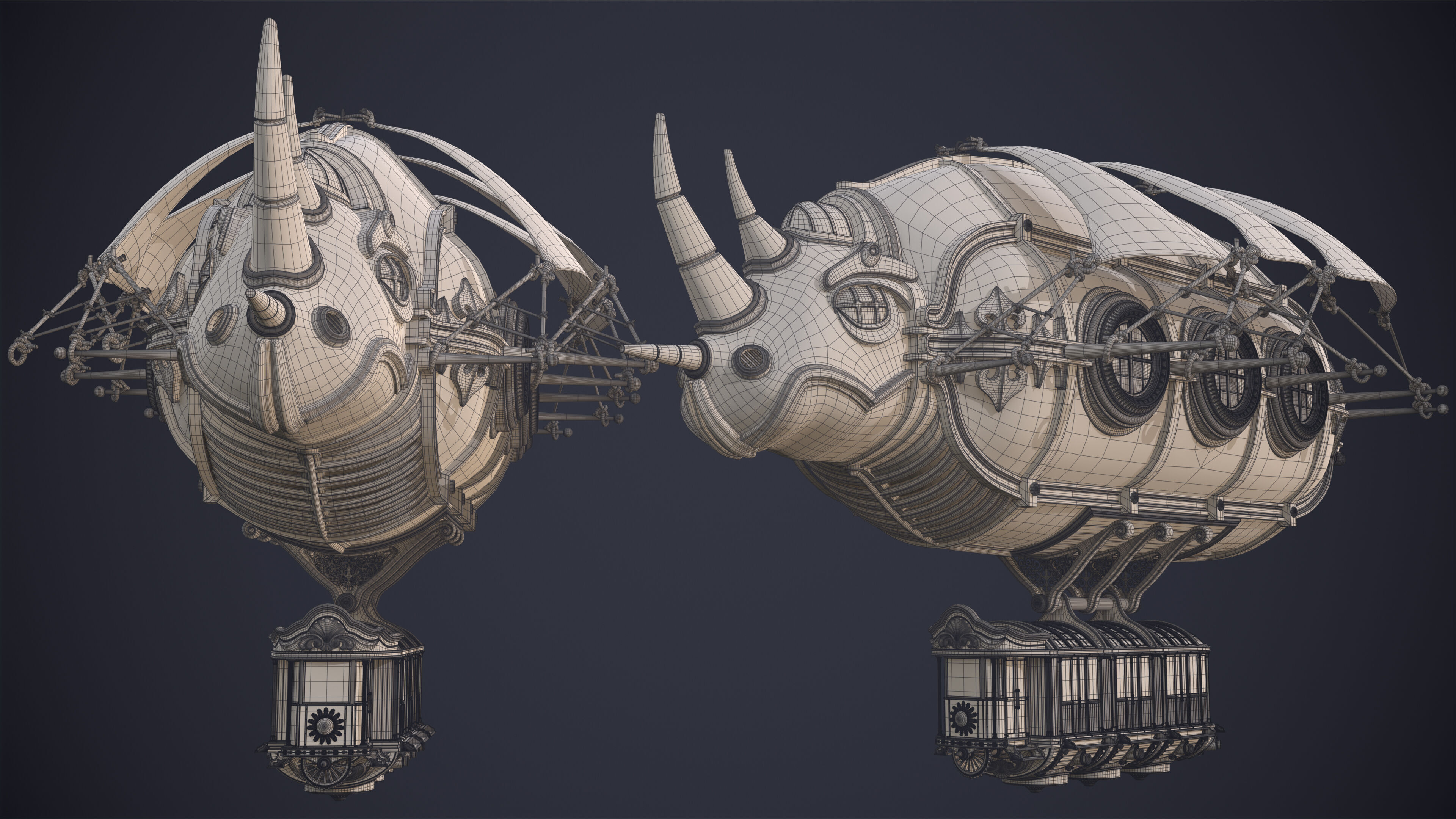 Airship Steampunk Rhinoceros 3D model_18