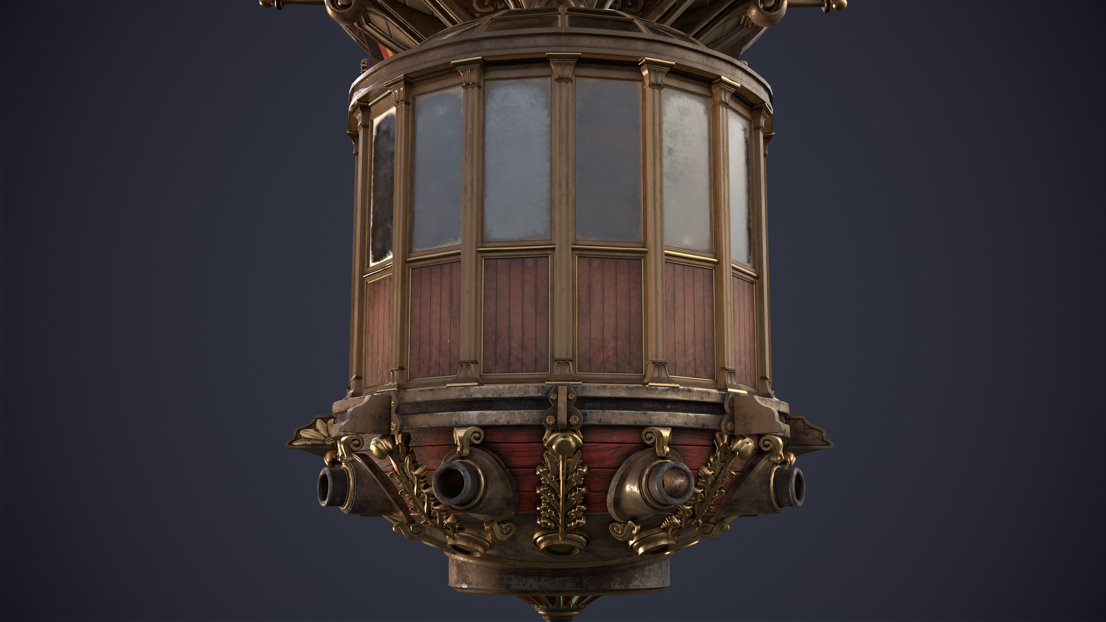Airship Steampunk Rhinoceros 3D model_9