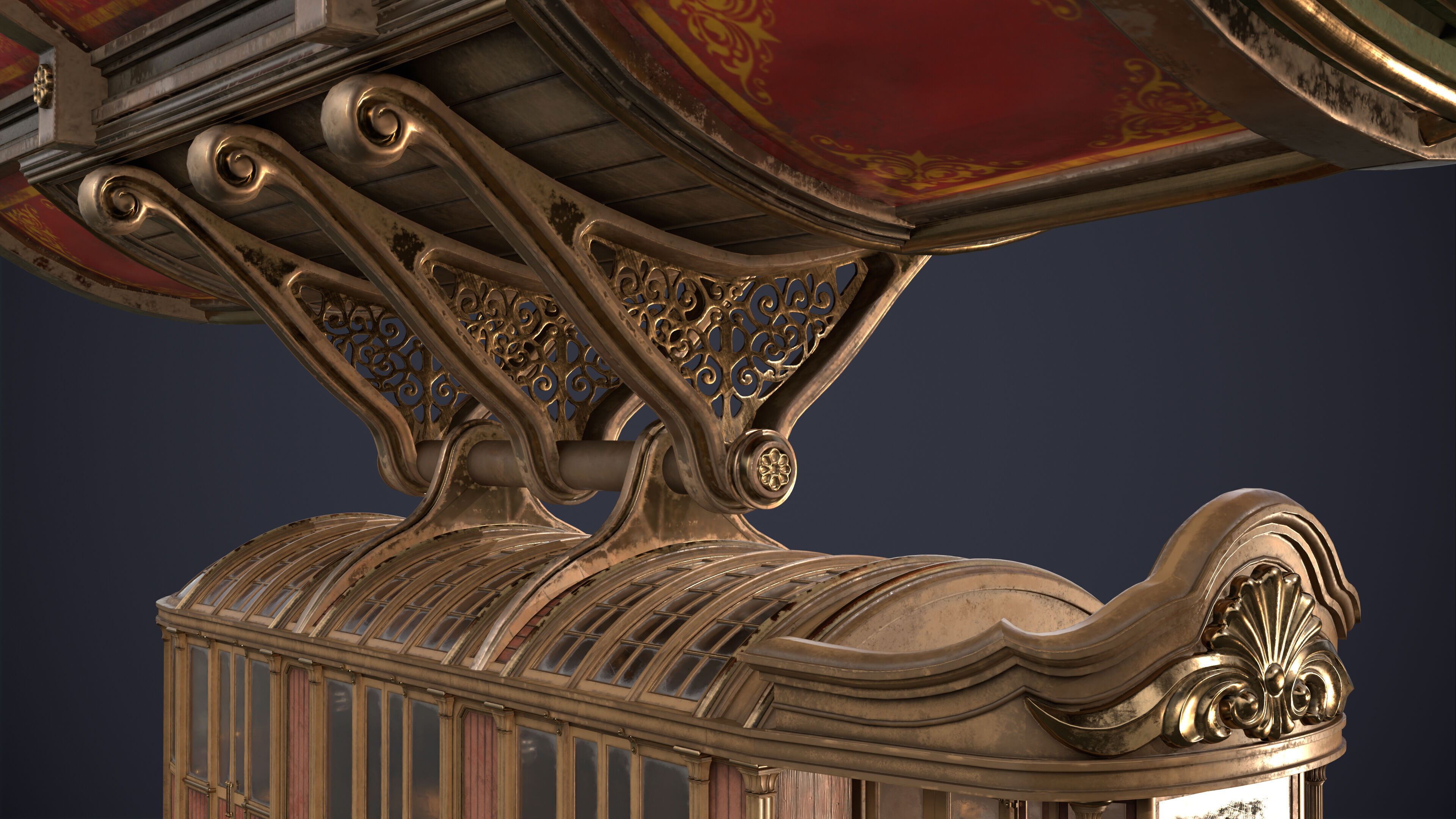 Airship Steampunk Rhinoceros 3D model_11