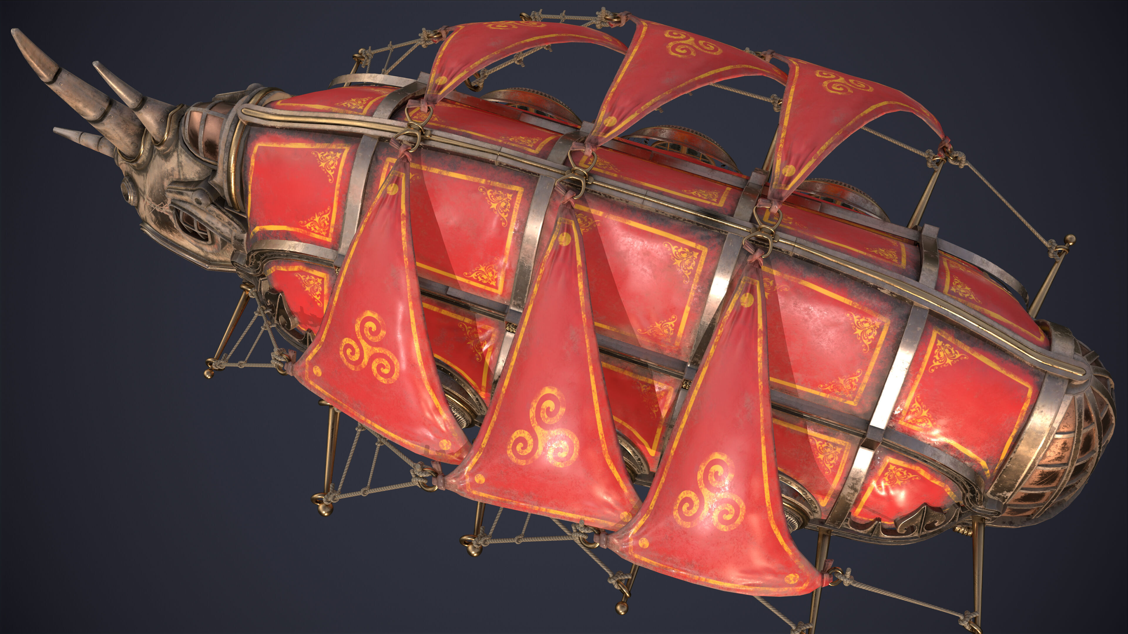 Airship Steampunk Rhinoceros 3D model_15