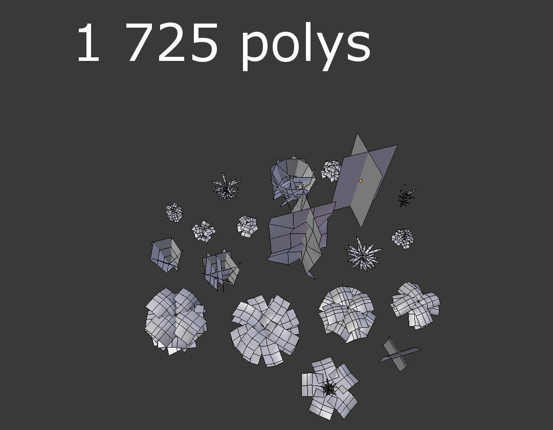 low poly plants collection and trees Low-poly 3D model_7
