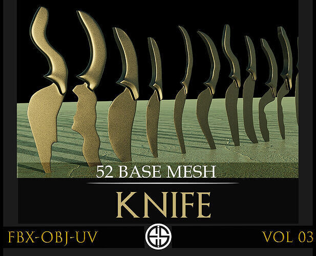 52 Sword Models - Cold Weapons - Sword Base Mesh- uUV - Vol 03 Low-poly 3D model