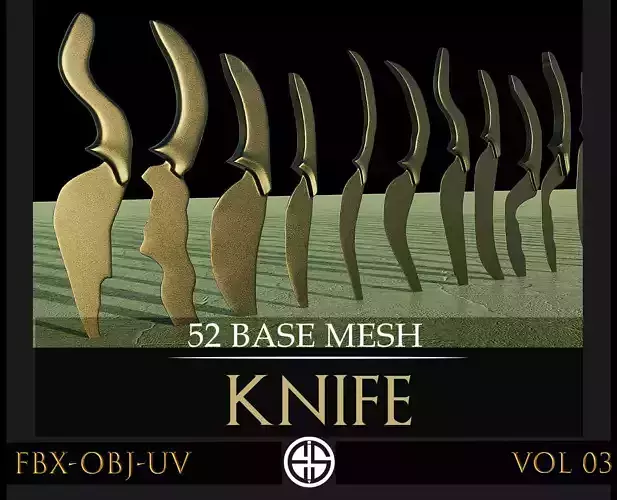 52 Sword Models - Cold Weapons - Sword Base Mesh- uUV - Vol 03