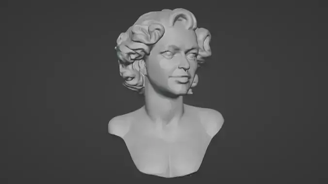 Elegant Hollywood-Inspired 3D Female Bust 3D print model