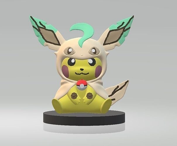Cute Pikachu figure 3D print model