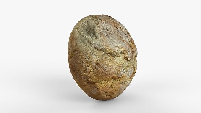 Photorealistic 3D scan of bread Low-poly 3D model 2