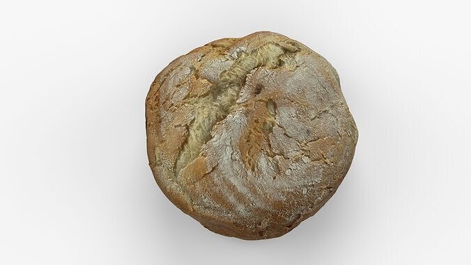 Photorealistic 3D scan of bread Low-poly 3D model 3