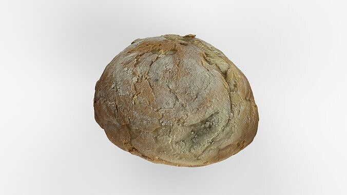 Photorealistic 3D scan of bread Low-poly 3D model 7