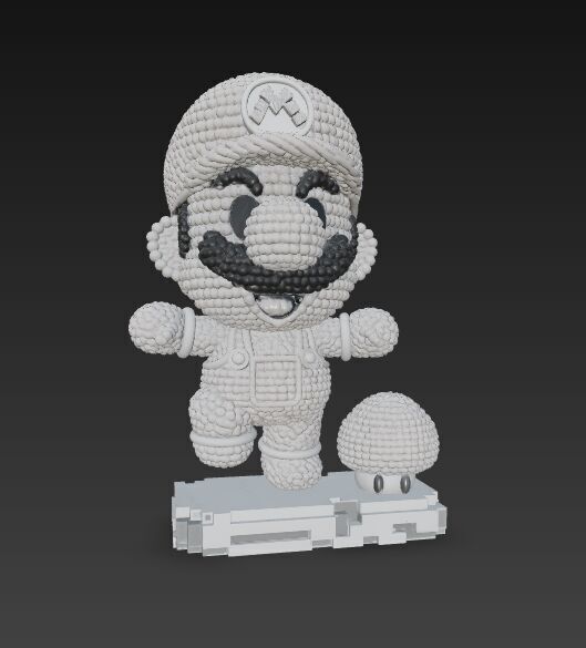 Mario Knit Figure 3D Print Model 3D model_12