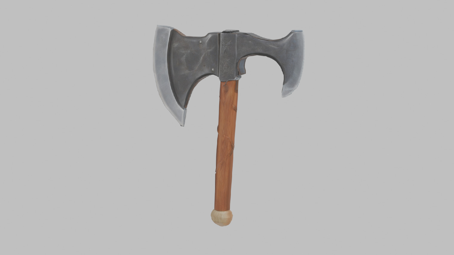 Old Medieval Axe 3D model_2