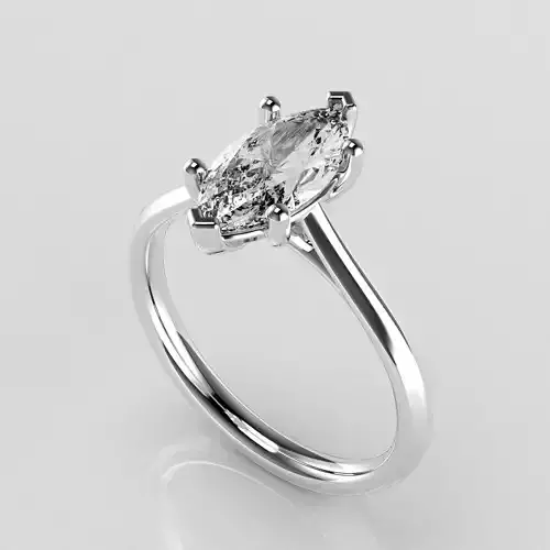 Classic Shoulder Solitaire Ring - Marquise Shape - 100 ct points