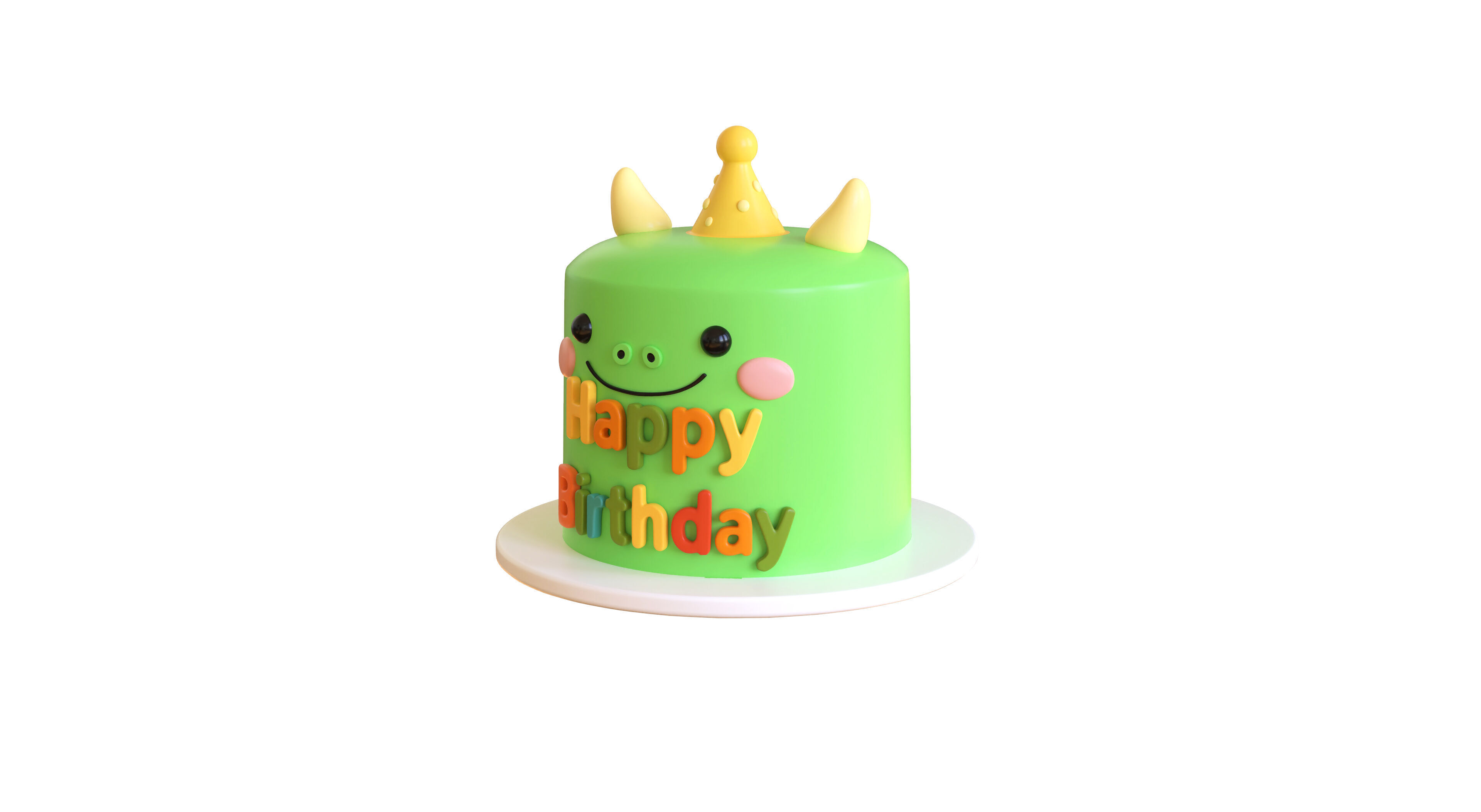 Low-Poly Birthday Cake 03 Low-poly 3D model_2