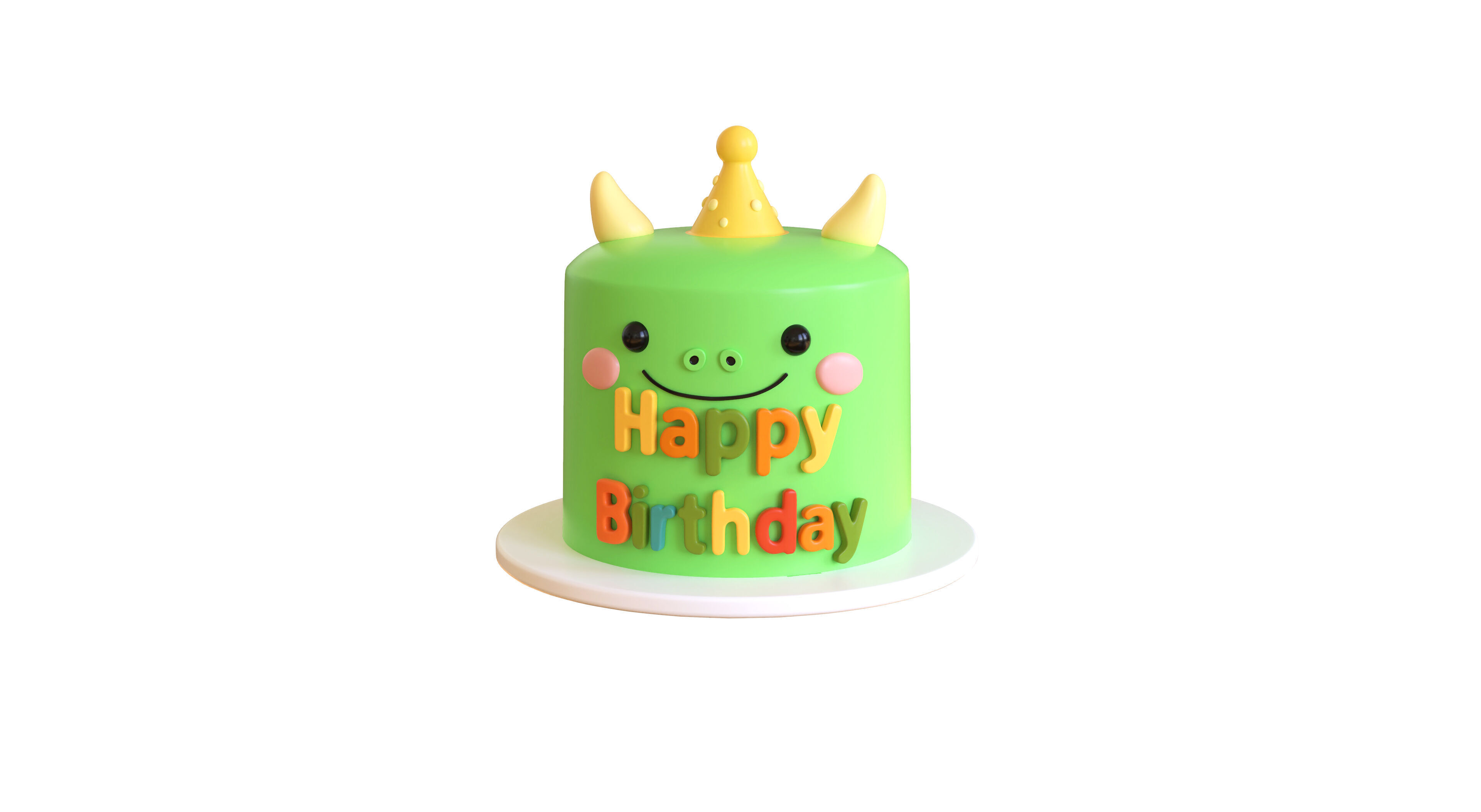 Low-Poly Birthday Cake 03 Low-poly 3D model_1