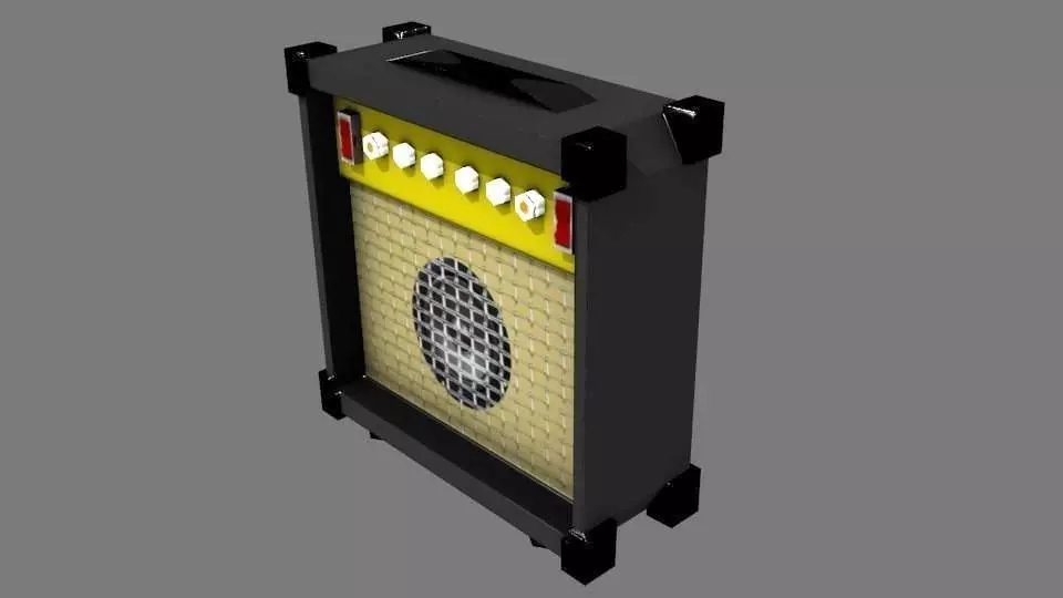 Guitar Amplifier Speaker Cabinet 3D Model Free low-poly 3D model