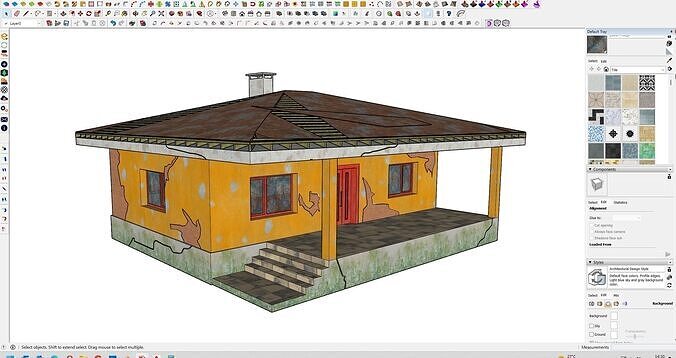ABANDONED-OLD HOUSE Low-poly 3D model 4