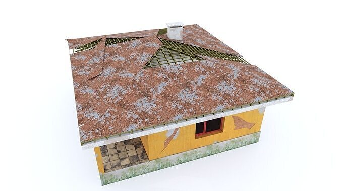 ABANDONED-OLD HOUSE Low-poly 3D model 3