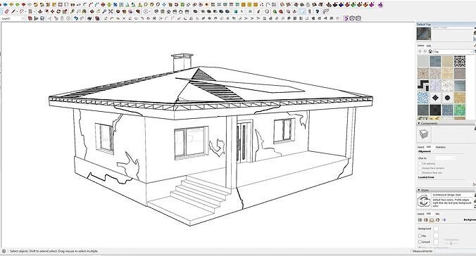 ABANDONED-OLD HOUSE Low-poly 3D model 5