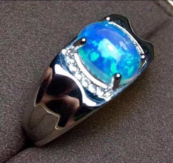 Opal men ring 3D print model_3