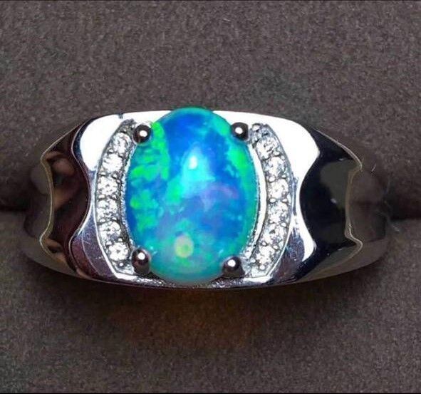 Opal men ring 3D print model_2