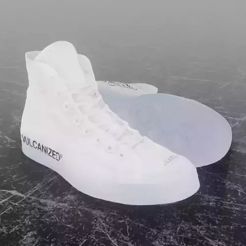 CONVERSE HIGH OFF WHITE 3D SHOES Low-poly 3D model