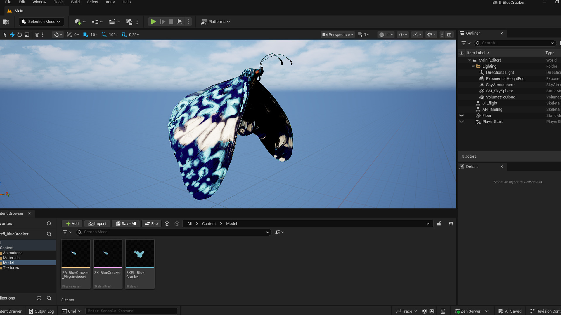 Butterfly Blue Cracker 3D model_16
