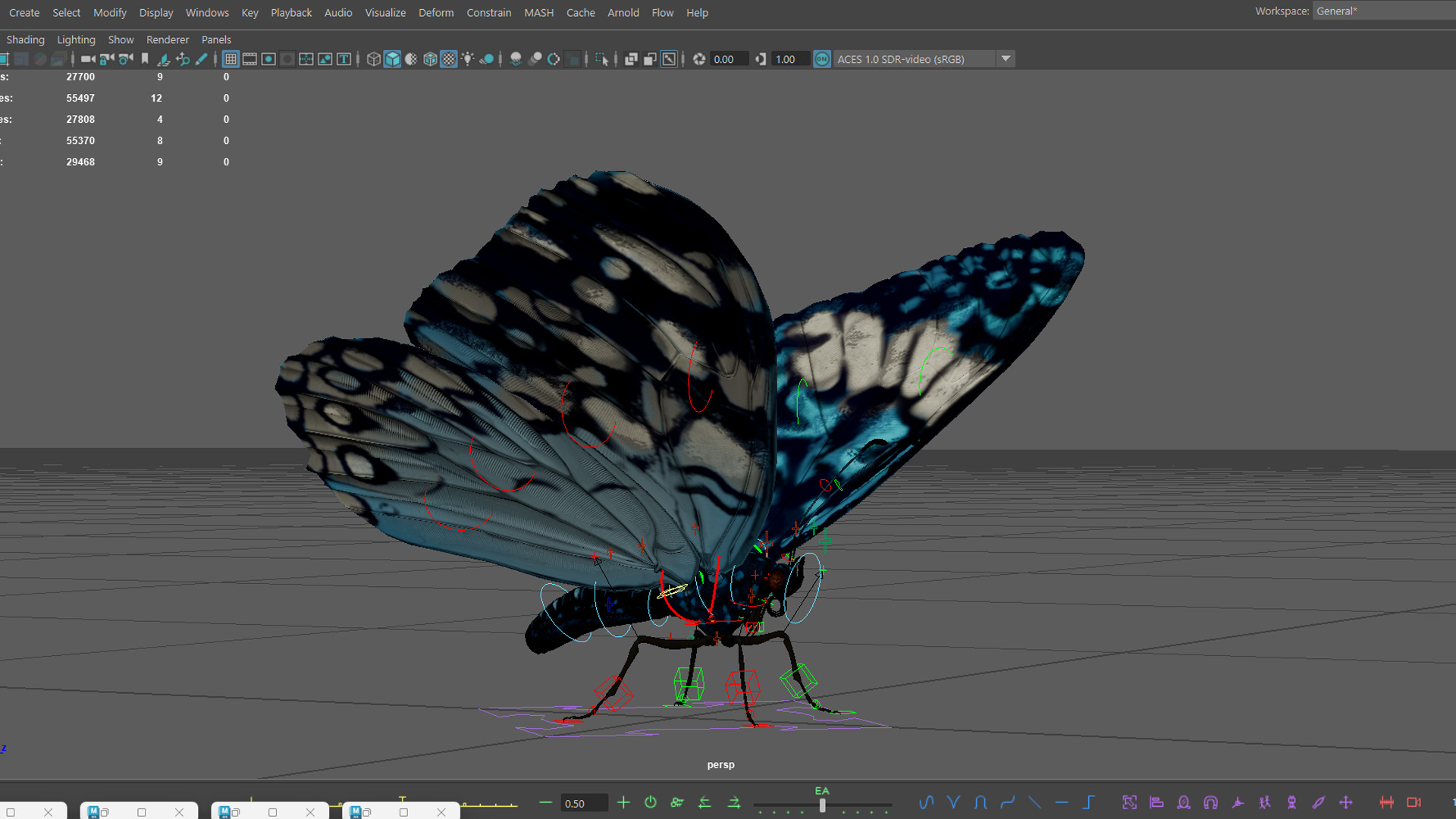 Butterfly Blue Cracker 3D model_14