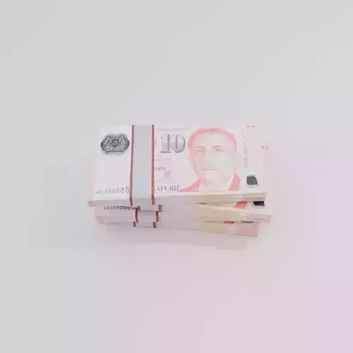 10 Singapore Dollar Currency Low-poly 3D model
