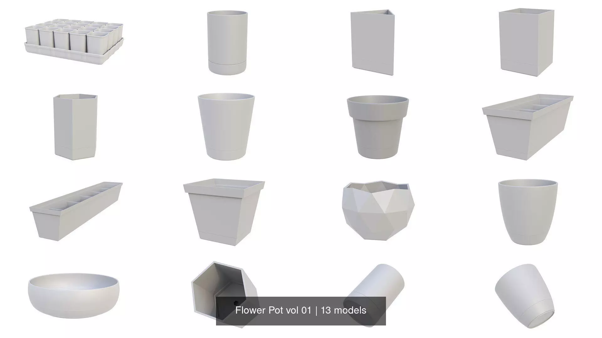Flower Pot vol 01 3D Model Collection_0