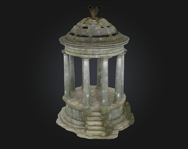 Ancient Stone Pavilion  Serenity in Weathered Stone 3D model