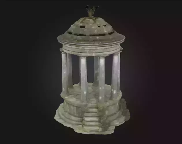 Ancient Stone Pavilion  Serenity in Weathered Stone