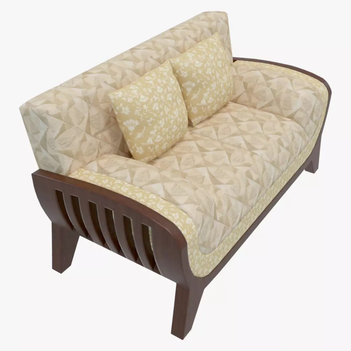 Sofa with books 3D model_0