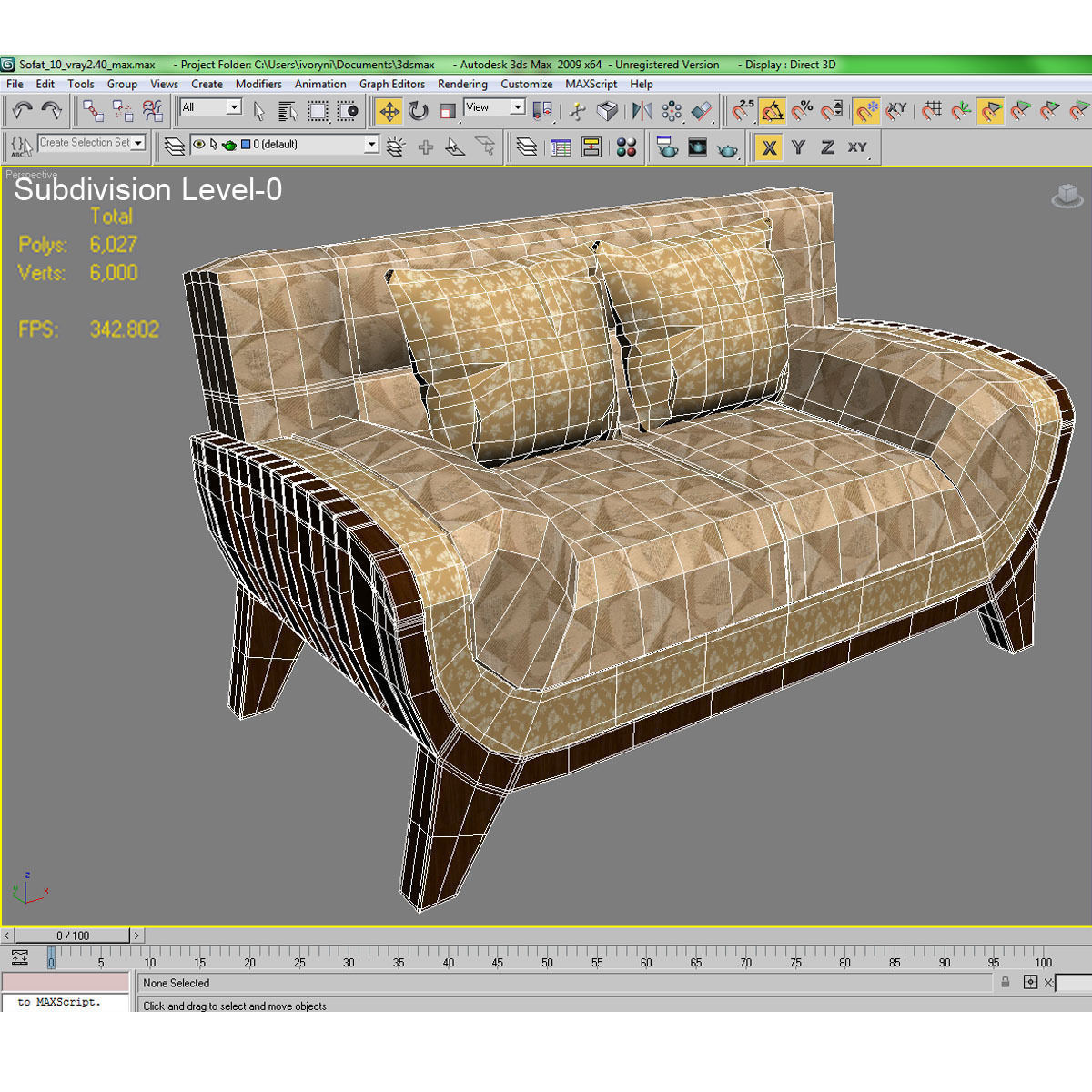 Sofa with books 3D model_9