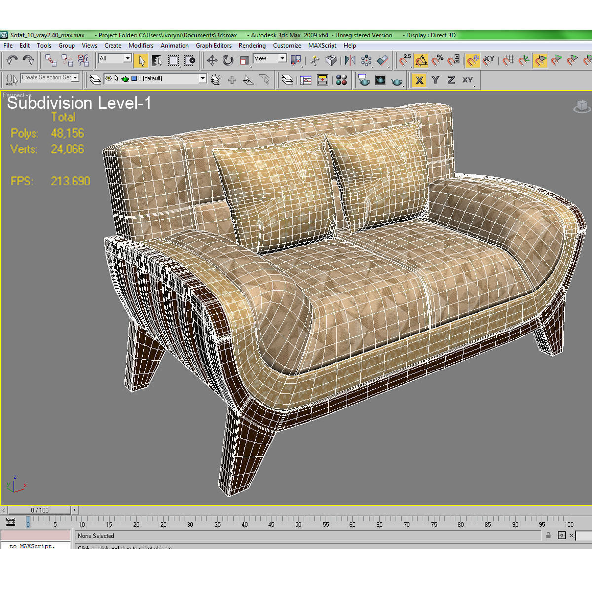 Sofa with books 3D model_10